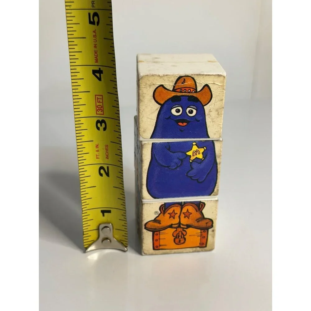 Vintage 1988 McDonald’s Grimace Puzzle‎ Cube – Happy Meal “Under 3” Toy 4.25
